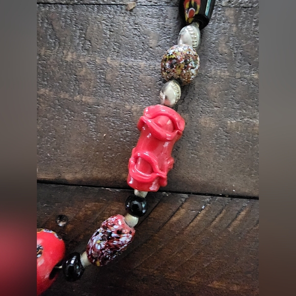 VINTAGE NECKLACE HANDCRAFTED AFRICAN ARTISAN BEADS - Picture 5 of 16